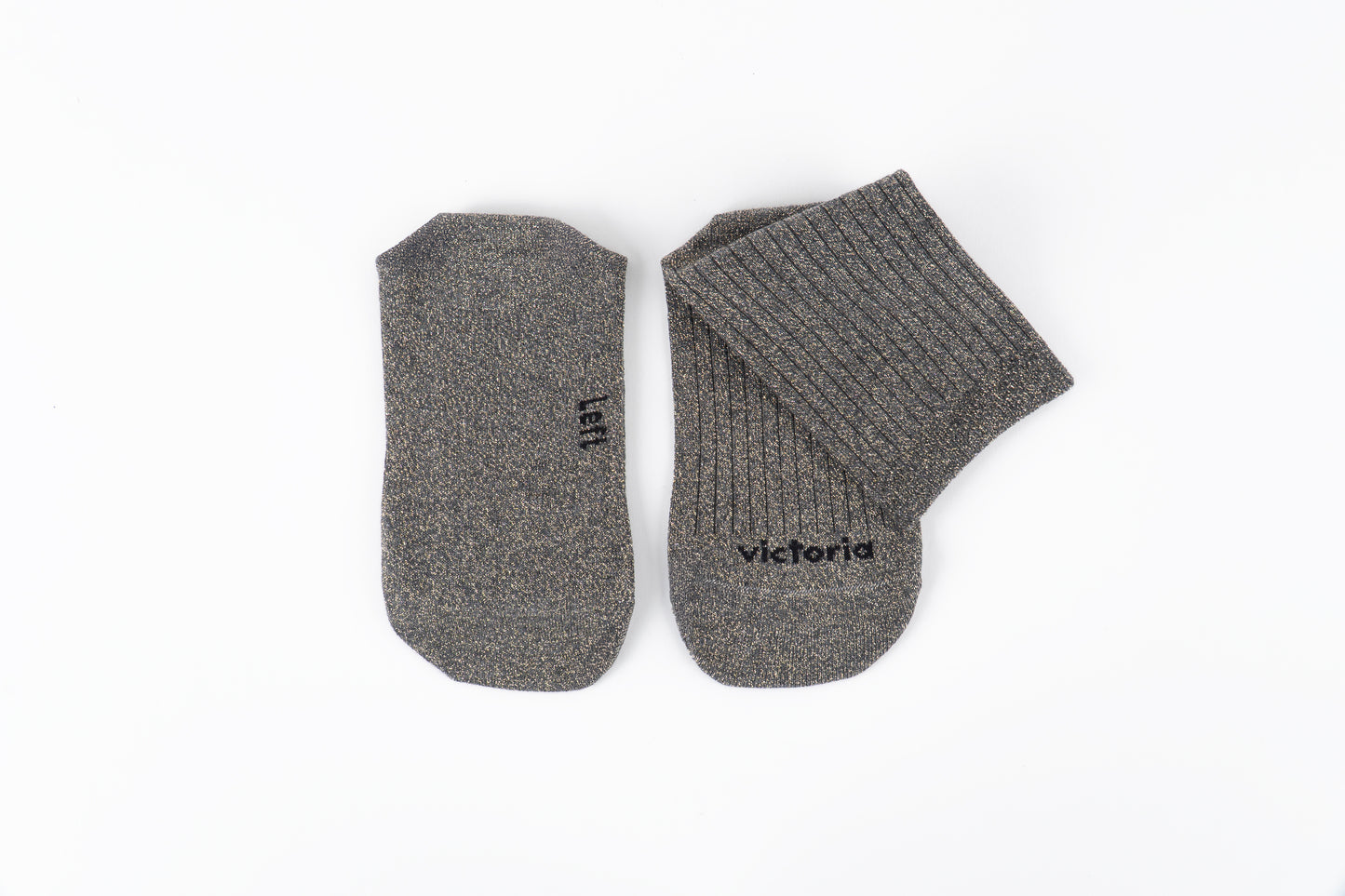 Victoria - Meias Barefoot Lurex Cinzento