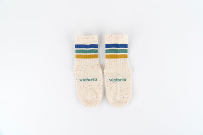 Victoria - Meias Barefoot Mesclada Mostarda