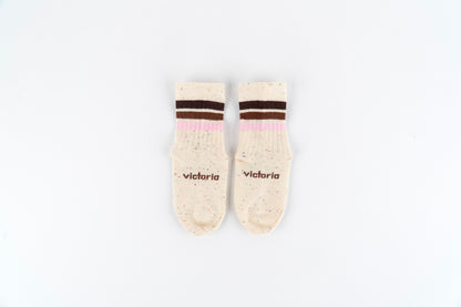 Victoria - Meias Barefoot Mesclada Rosa