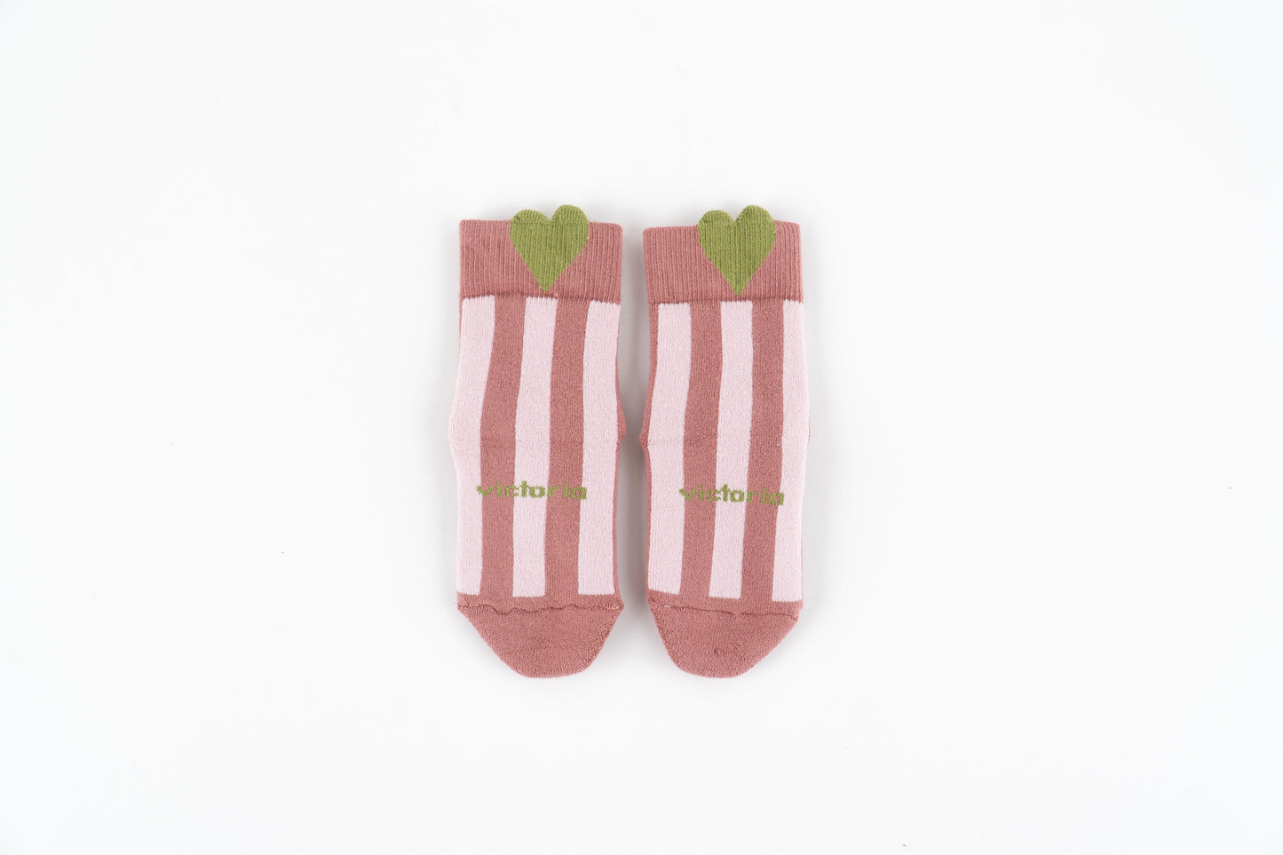 Victoria - Meias Barefoot Antiderrapantes Coração Rosa