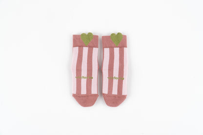Victoria - Meias Barefoot Antiderrapantes Coração Rosa