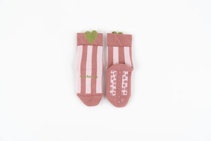 Victoria - Meias Barefoot Antiderrapantes Coração Rosa