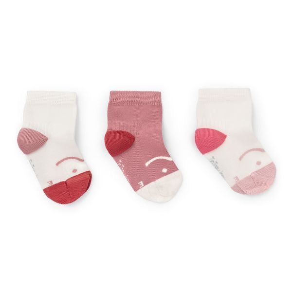 Tip Toey Joey - Meias pack de 3 Branco / Rosa