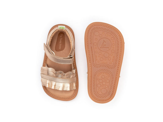 Tip Toey Joey - Sandália Ruffy Metalic Salmon