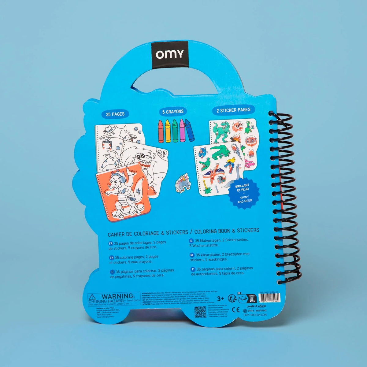 OMY - Livro de Colorir + Autocolantes Dinos