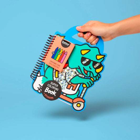 OMY - Livro de Colorir + Autocolantes Dinos