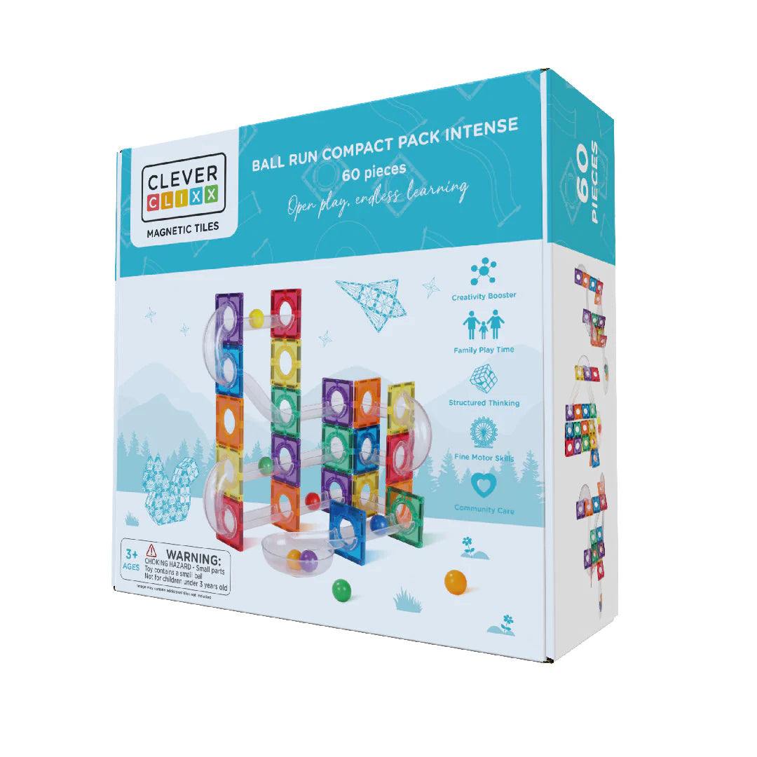 Cleverclixx - Pista de Bolas Cores Vivas 60 peças