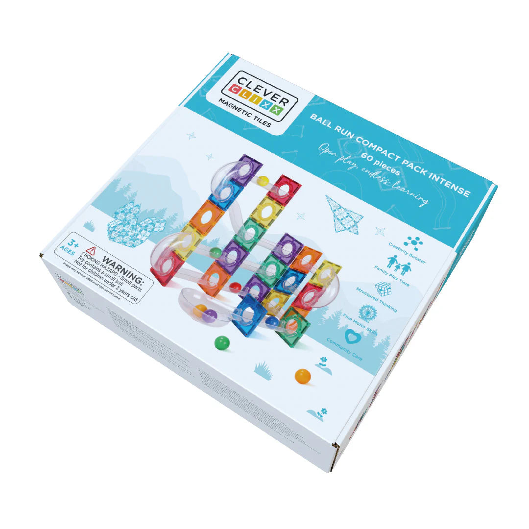 Cleverclixx - Pista de Bolas Cores Vivas 60 peças