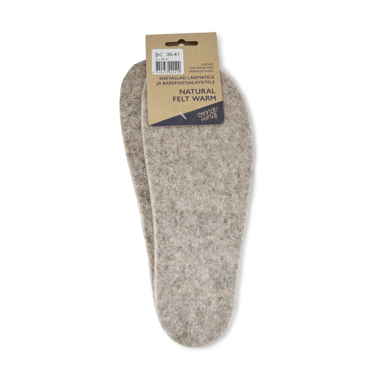 OmaKing - Palmilhas Barefoot Recortáveis Feltro Natural