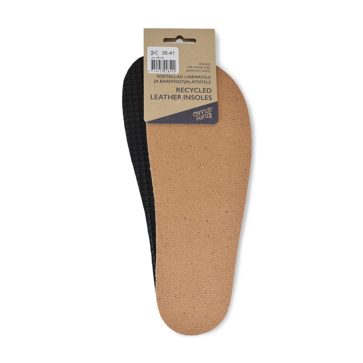OmaKing - Palmilhas Barefoot Recortáveis Couro Reciclado