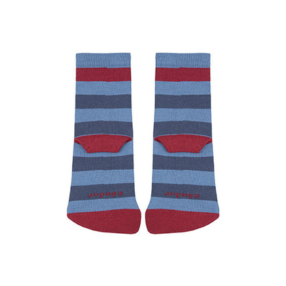 Cóndor - Meias Barefoot Riscas Azul Francia