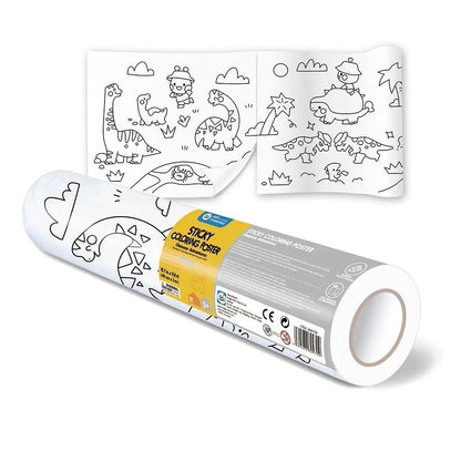 Jarmelo - Rolo de Papel Autocolante para Colorir Dinossauros