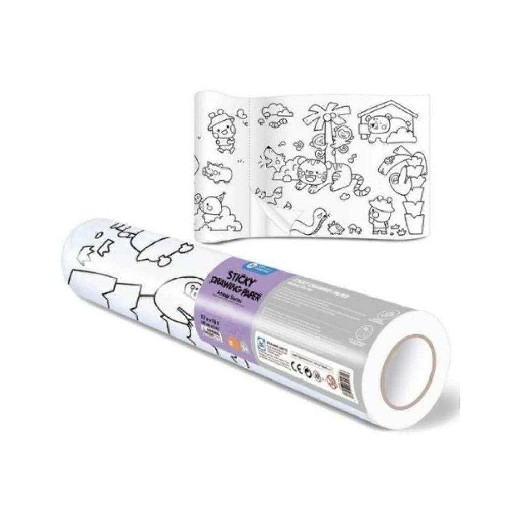 Jarmelo - Rolo de Papel Autocolante para Colorir Animais