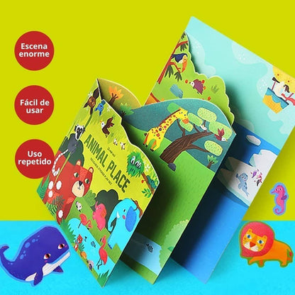Jarmelo - Livro de Autocolantes Reutilizáveis Animal Place
