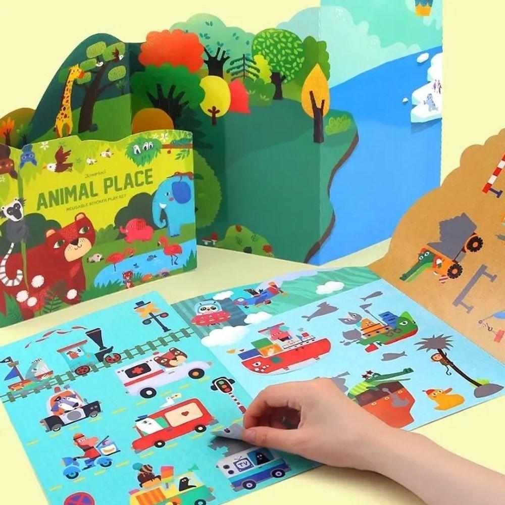 Jarmelo - Livro de Autocolantes Reutilizáveis Animal Place