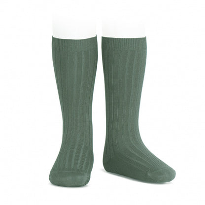 Cóndor - Meias Altas Caneladas Verde Liquen
